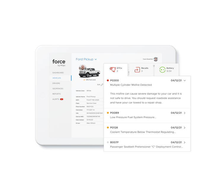 Force dashboard for multiple cylinder misfire