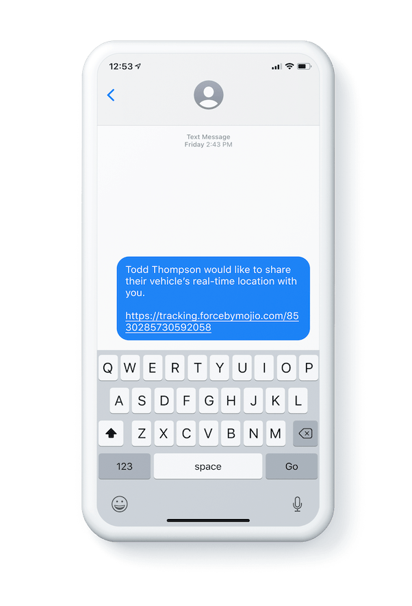 Shared location text message mobile